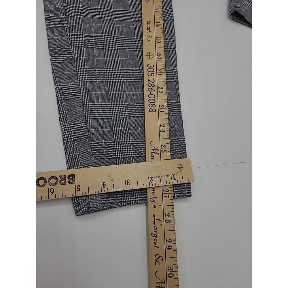 American Eagle Super Stretch Pants Women's Size 14 Regular Grey Plaid Tapered - Picture 6 of 6